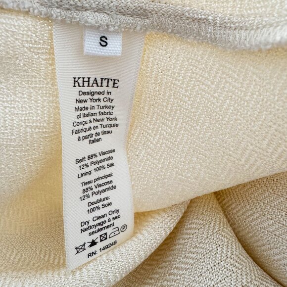 Khaite "Lindy" Culottes in Champagne, Size Small - Picture 3 of 6